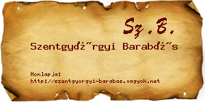 Szentgyörgyi Barabás névjegykártya